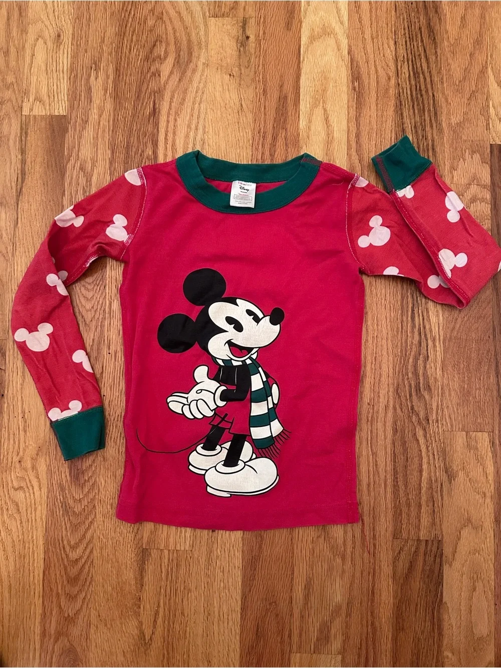 Hanna Andersson Disney Size 5 110 Red Mickey Mouse Pajama Set Holiday Christmas